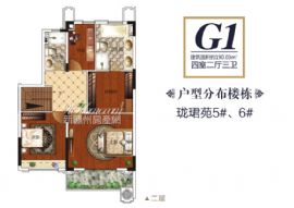 贛州恒大帝景==G1戶型四室兩廳三衛(wèi)二層